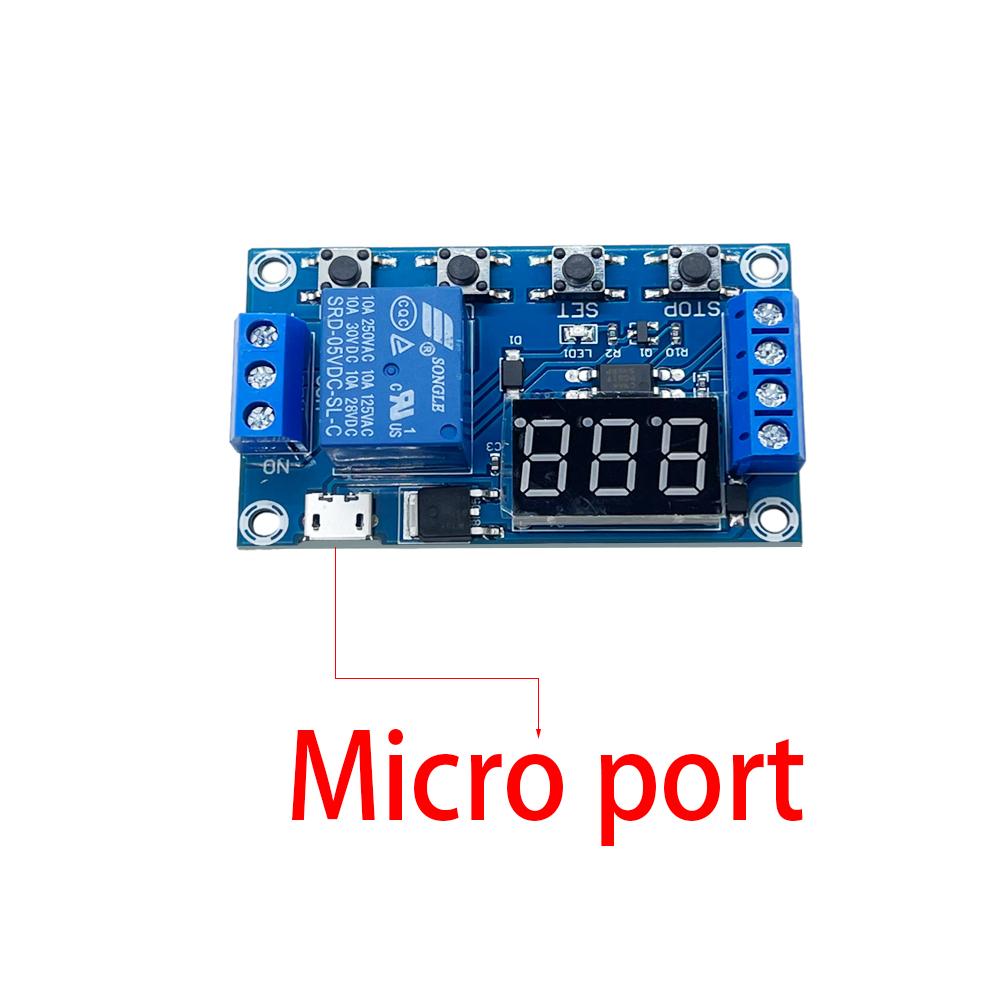 DC 6-30V Support Micro USB 5V LED Display Automation Cycle Delay Timer Switch Off Delay Time Relay 6V 9V 12V 24V Relays 5
