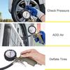 Tire Inflator With Pressure Gauge, 0-220PSI Dial Wheel Air Tire Pressure Gauge, Heavy Duty Rubber Hose With Quick Coupler, Air Compressor Tire