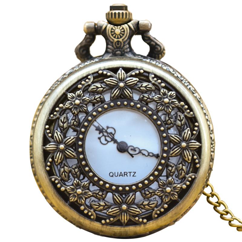 

Vintage Bronze Clamshell Necklace Quartz Pocket Watch Fashion Jewelry Gift For Male And Female Students бронзовый