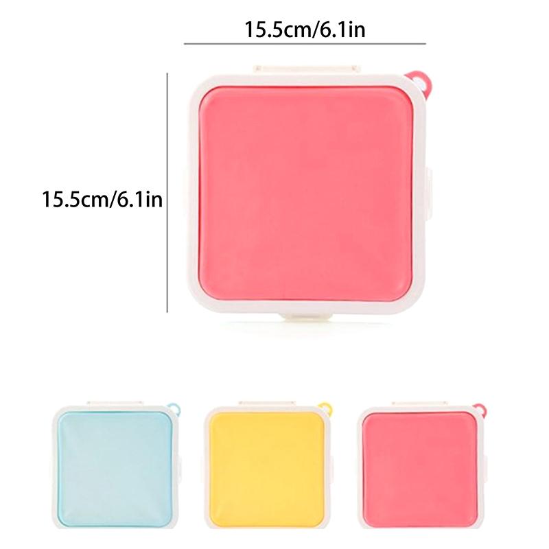 Portapranzo Portatile per Sandwich Toast Bento Box Riutilizzabile in Silicone Contenitore per Alimenti per il Pranzo Ecologico Stoviglie per Cena Adatte al Microonde