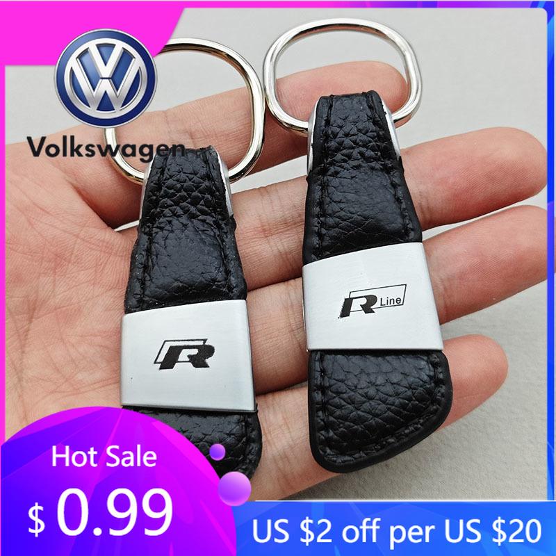 2026 Caldo Per Volkswagen VW Portachiavi Auto in Pelle alla Moda Regali per Donna Uomo Per Wolkswagen VW Rline R GTI Golf 5 6 7 8 GTD Polo Auto