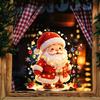 Festive Window Ornaments Santa Snowman Christmas Static Clings, Reusable Stickers, Decorative Holly Patterns Colorful Holiday Home Shop Decorations