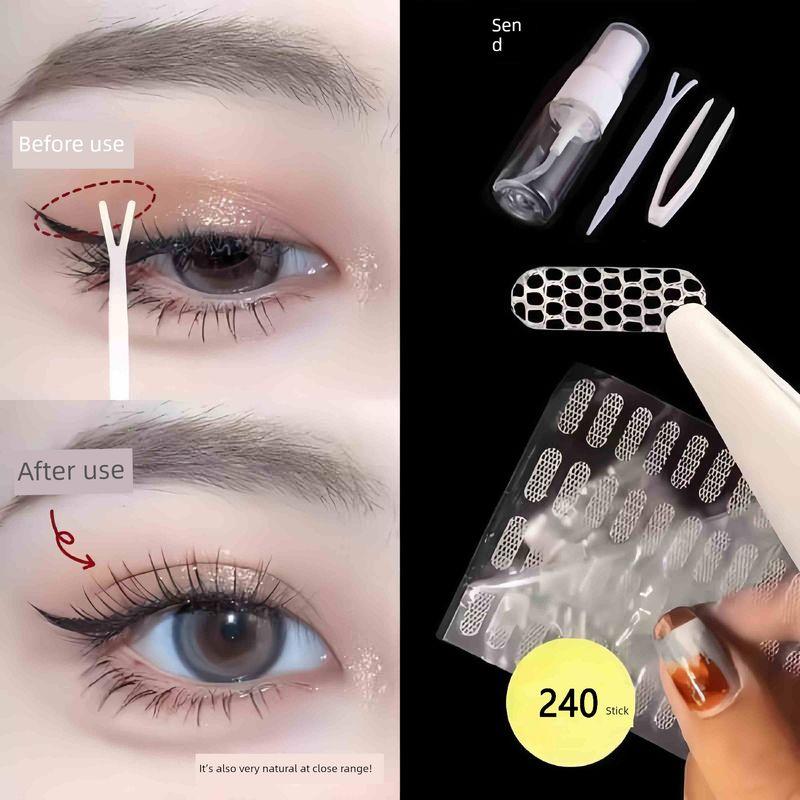 

Lace, Ultra-Thin, Invisible, Natural, Traceless, Breathable, Specially Designed for Inner Double Eyelids and Puffy Eyes, Sticks When Exposed to Water [Partial Style] 240 Stickers and Tools