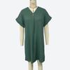 Women's Summer Shirt Dress V-Neck -Short Sleeve Button Midi Dress Loose Solid Color Beach Party Dress