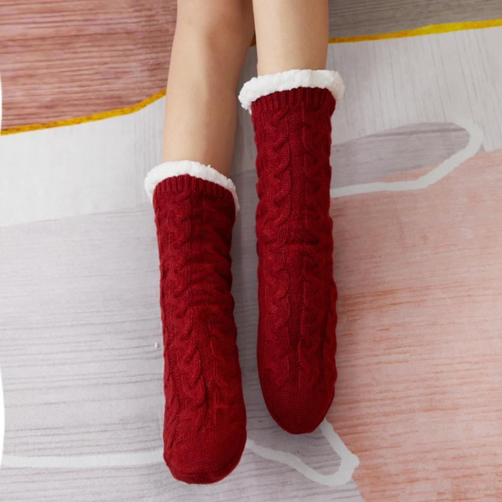 Floor Socks, Home Socks, Sleep Socks, Christmas Socks, Socks, Breathable, Warm Socks, Women's, Plush Mid Tube Socks