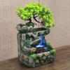 Tabletop Fountain with LED Lights, 7-Color Changing Rockery Waterfall for Home Office, Relaxing Sound Therapy