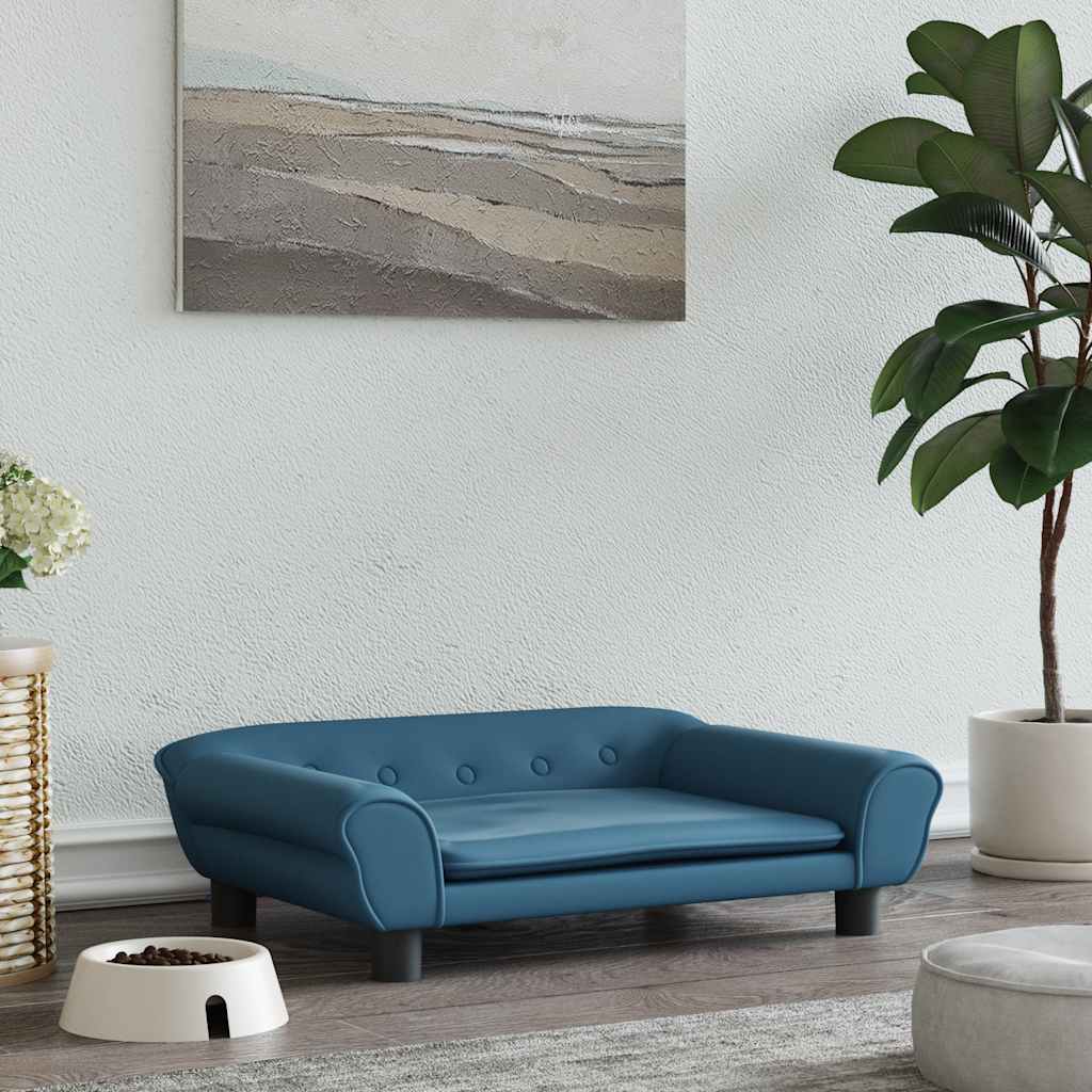 Dog Bed Blue 70x48x22 Cm Velvet