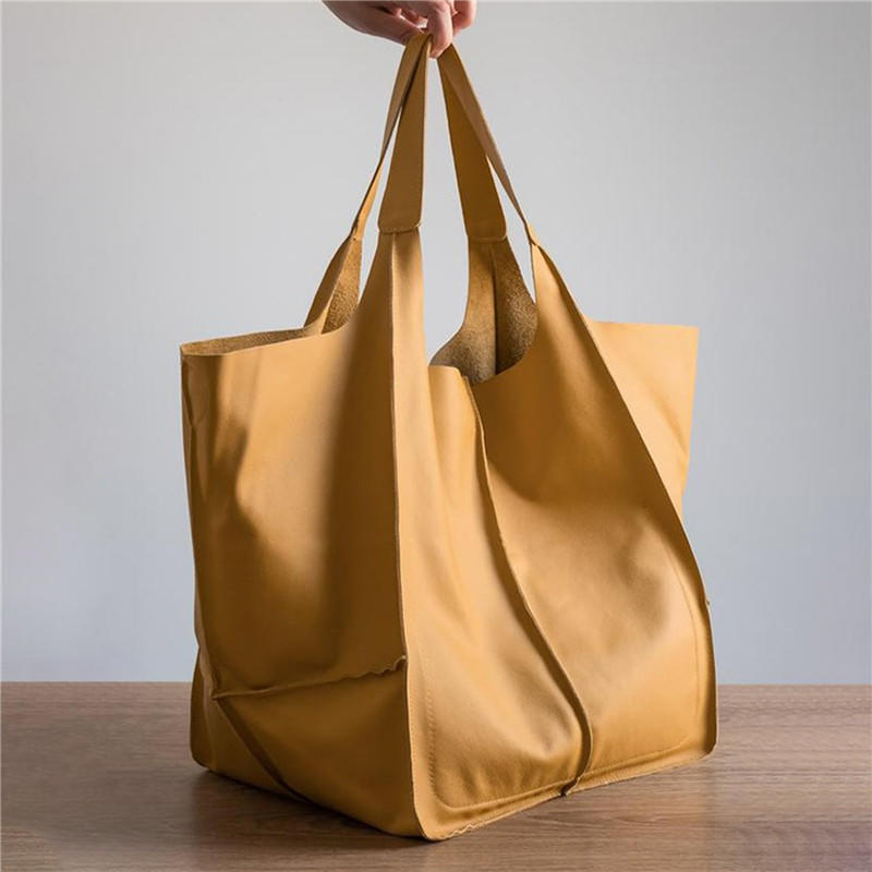 Women Large Capacity PU Leather Handbag Retro Fashion European And American Casual Soft One-Shoulder Diagonal Bag