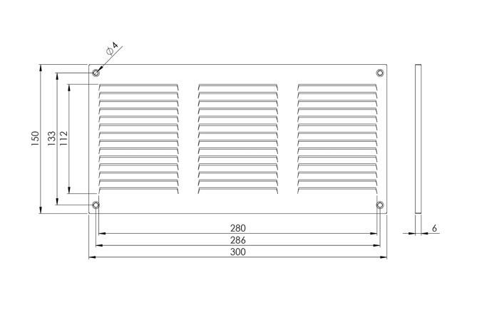 Grille de Ventilation - LIRAST - 300x150mm - Acier Galvanisé - Moustiquaire - Usage Interne/Externe
