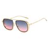Non-polarized Fashion Steam Punk Double Girder Sunglasses Men Women Metal Square High Definition Driving Eyeglasses