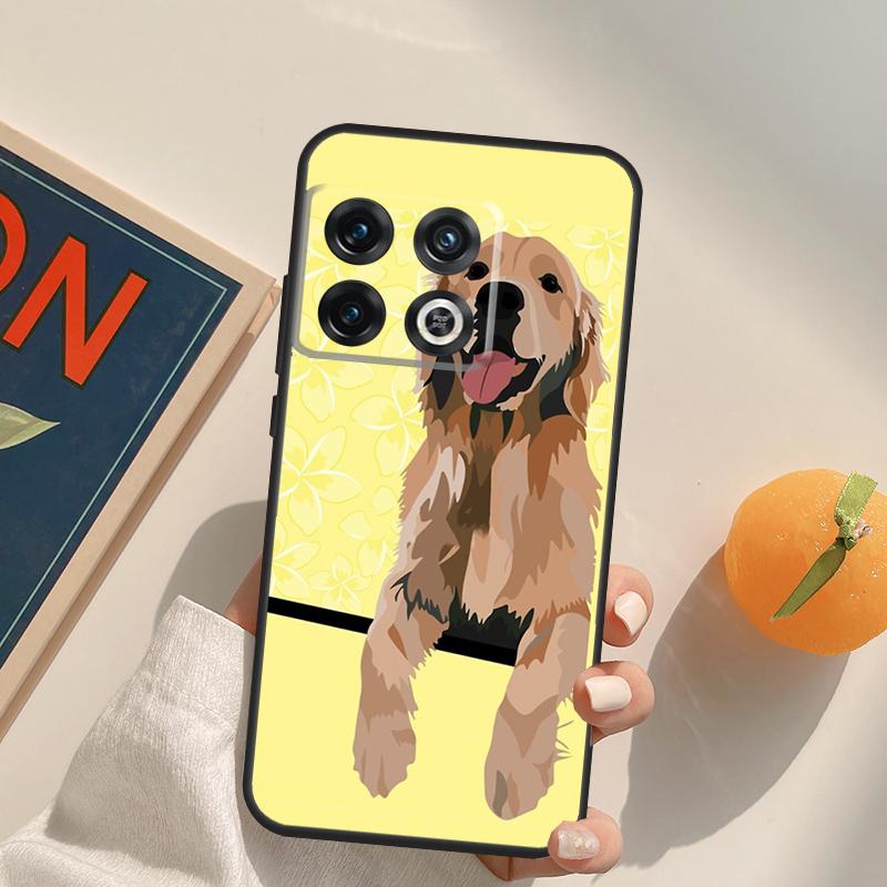 Cartoon Golden Retriever Dog Case For OnePlus 13T 10T 10R 12R 13R 15 13 12 11 10 9 Pro Nord CE 5 2 3 4 Lite N20 N30 Cover
