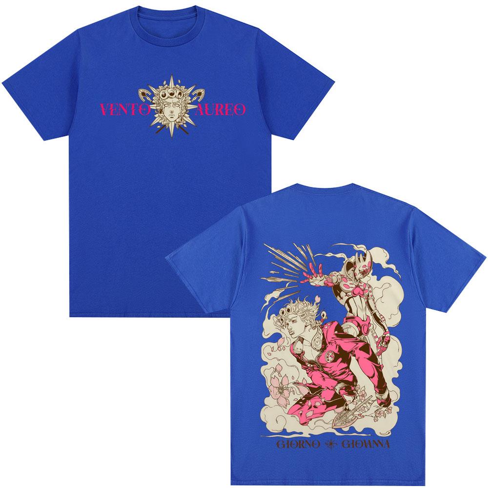 T-shirt Anime Jojo's Bizarre Adventure Giorno Giovanna Magliette Grafiche Manga Uomo Donna Abbigliamento Cotone Casual Magliette Oversize