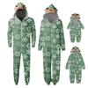 Christmas Print Family Matching Hooded Long Sleeved Zippered Jumpsuit Set