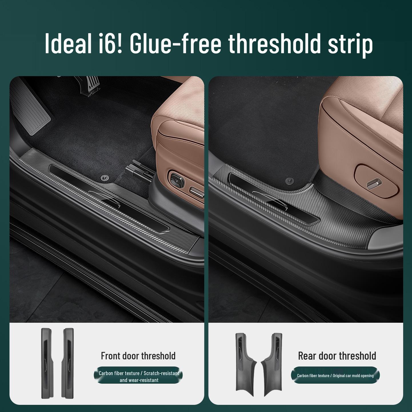 

Ideal i6 Door Welcome Pedal Protector: Adhesive-Free Threshold Guard Strips