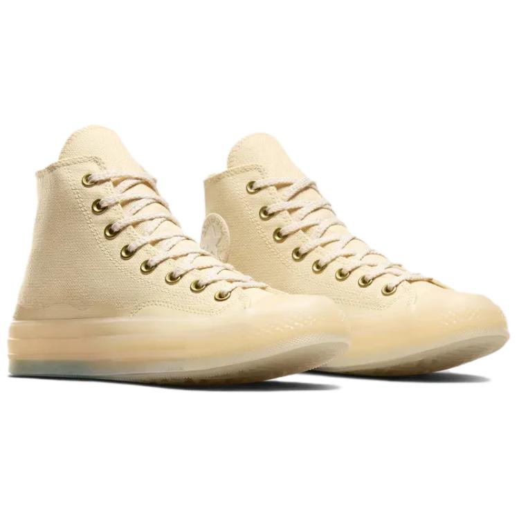 Converse Chuck 70 High Egret Natural Pale Yellow Unisex Canvas Sneakers A10079C