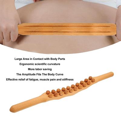 Snevad 20 Beads Gua Sha Wood Stick Tools Wooden Therapy Massage Tools for Body Shaping for Body Shaping Lymphatic Drainage Massager Back Massage