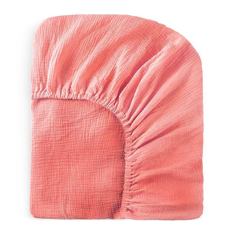 Baby Pure Cotton Double Layer Gauze Crinkle Fitted Sheet Bed Cover
