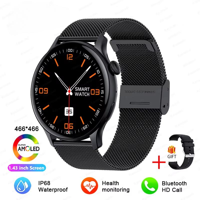 2025 Neue NFC Smartwatch Damen 466*466 Bildschirm GPS Track Sportuhren Damen Gesundheitsüberwachung Sprache Bluetooth Anruf Smartwatch Damen