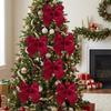 Solid Color Christmas Bow Ornament Velvet Xmas Gift Box Bow Christmas Tree Bows  Christmas Decor