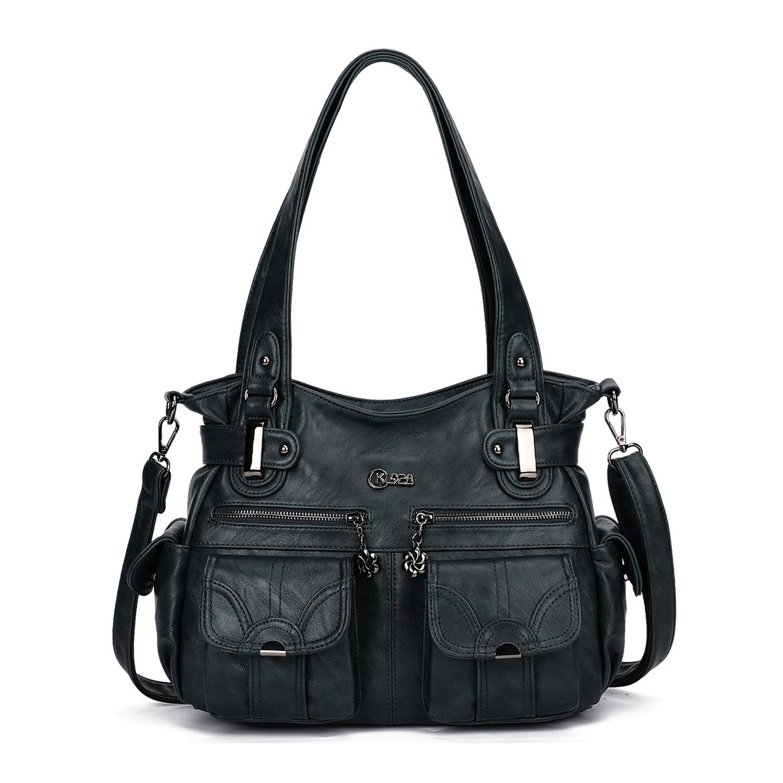 

Женская сумка через плечо из искусственной кожи большой вместимости 2024 года - европейская и американская модная сумка