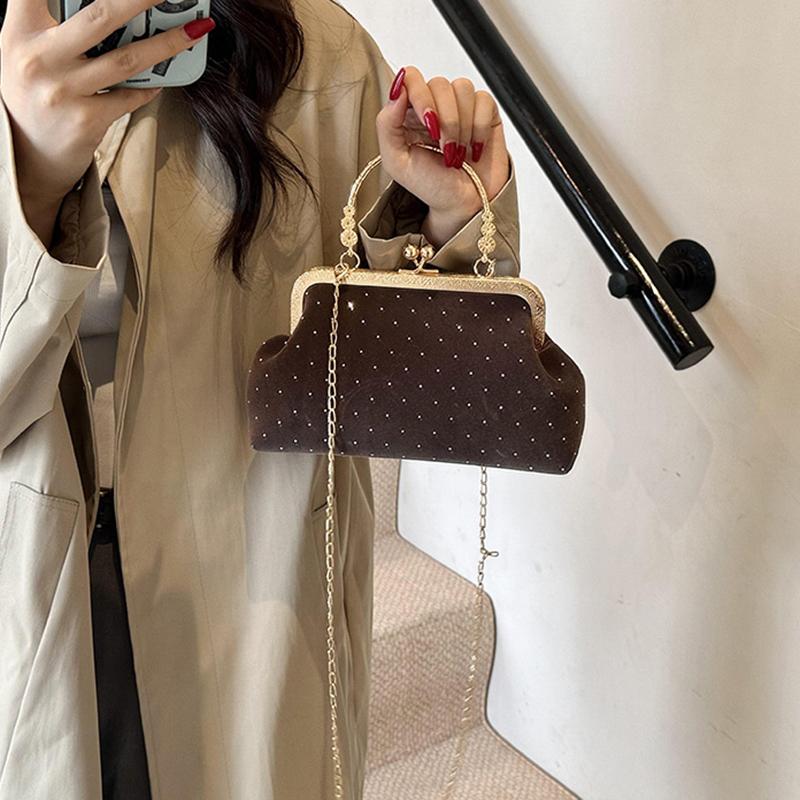 Luxury Design Women's Evening Clutch Purse Dinner Party Ladies Small Clip Shoulder Bag Handbags Retro Female Chain Crossbody Bag KTB