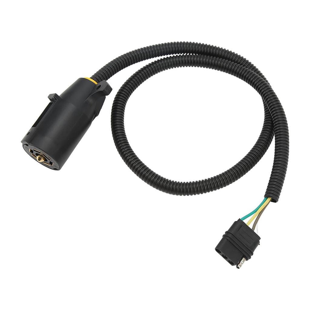 7 Way Round to 4 Way Flat Trailer Connector Cable Brake Light Control Wiring Harness