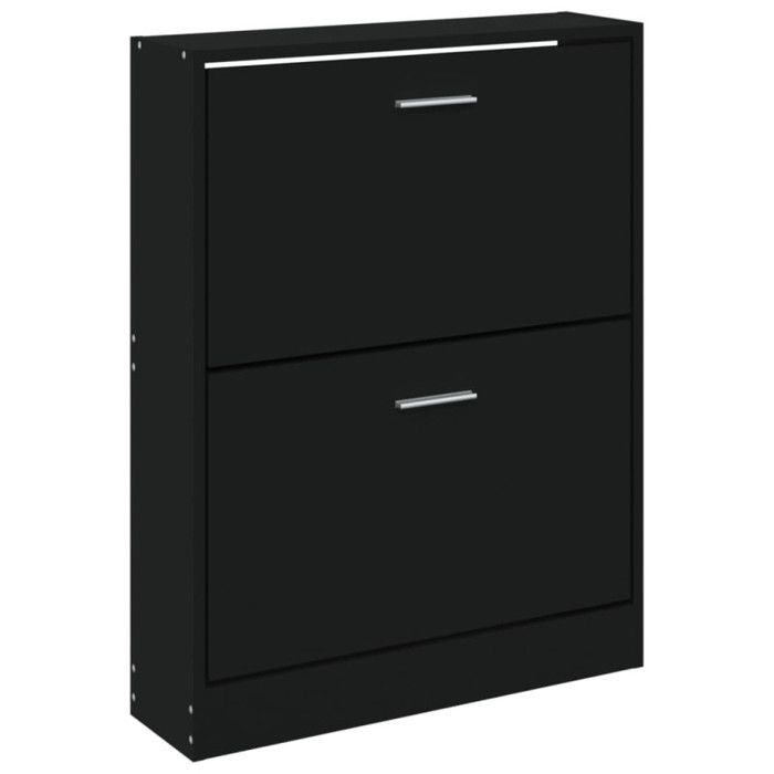 VidaXL Shoe Cabinet Black 59x17x81 Cm Engineered Wood 342536