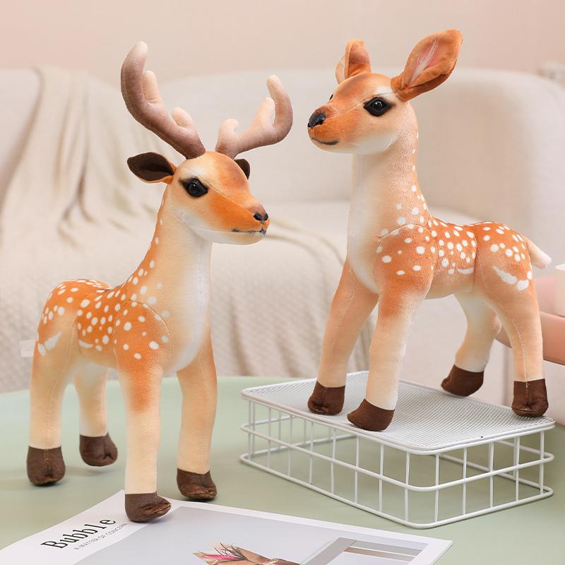 Favorite Toy Unisex 30/40Cm Lifelike Spotted Deer Plush Toy Simulated Sika Deer Plush Doll Soft Stuffed Animals Toys Home Decor Child Birthday Gift