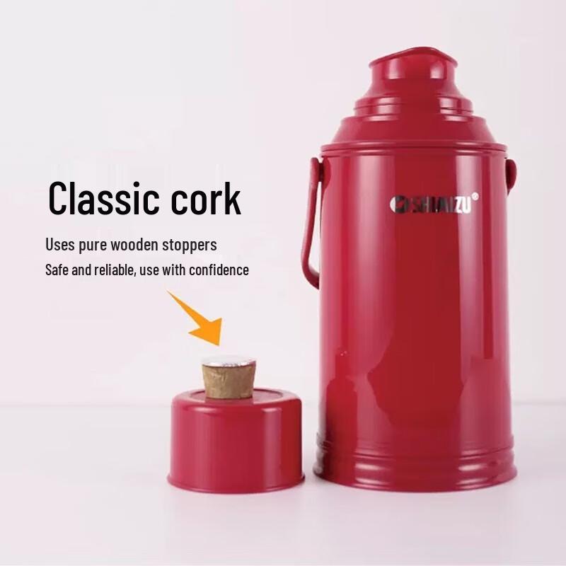 SHIMIZU Traditional Cork Lid Glass Lined Vacuum Flask