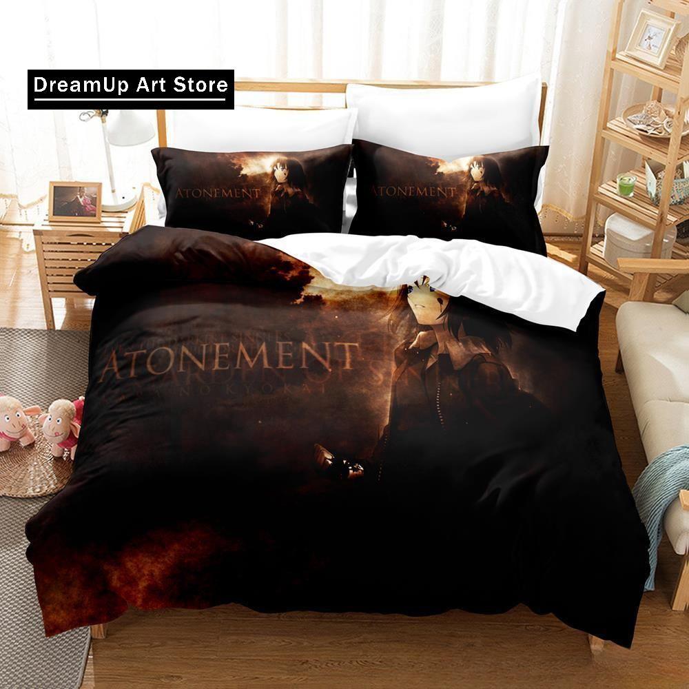 Set de lenjerie de pat cu imprimare 3D Anime Boundary of Emptiness Ryougi Shiki Băieți Fete Twin Queen Full Size Husă de pilota Față de pernă Set de pat Adu