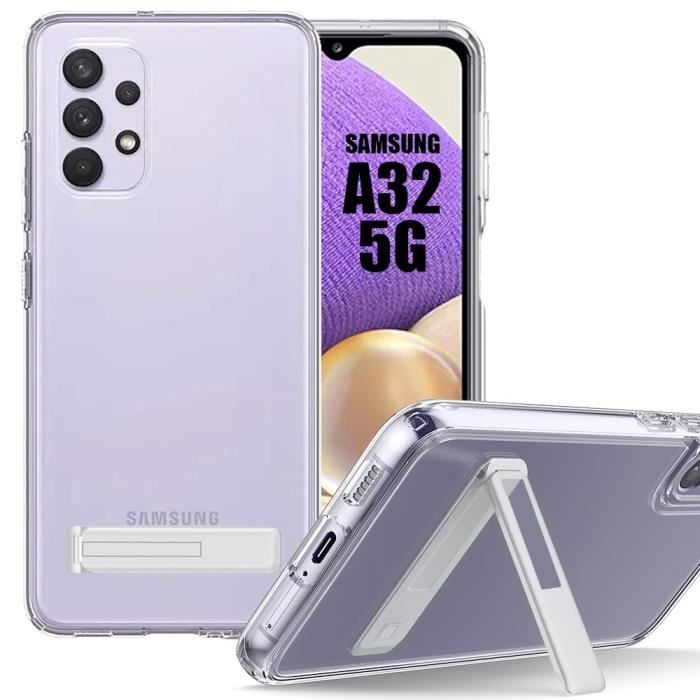 Shockproof Case for Samsung Galaxy A32 5G - Transparent Protection with Bar Phone Stand