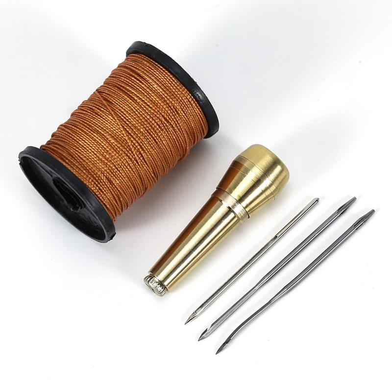 Shoe Repair Awl Set: Leather Punch, Hand Sewing Needles, and Thread