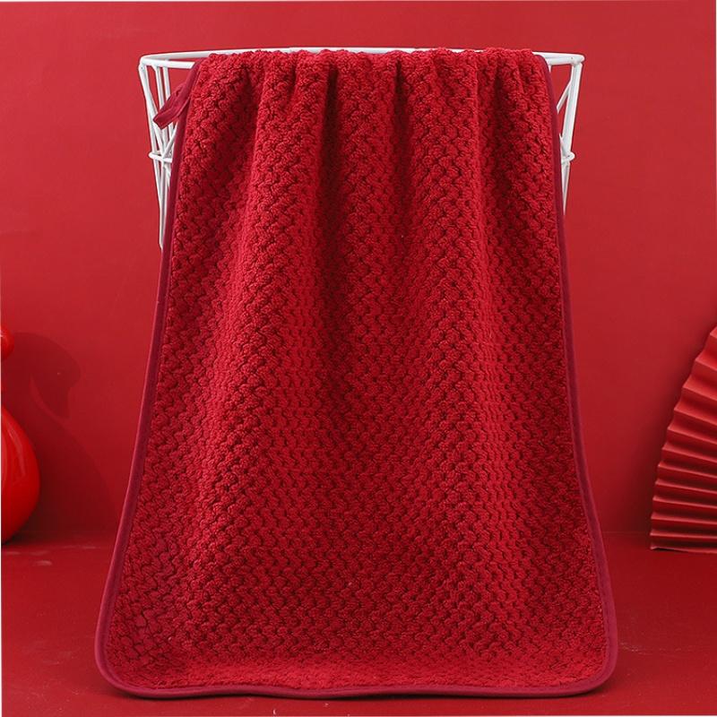 Red Bear Type Towel Coral Velvet Creative Wedding Face Wash Shower Towel Super Absorbent Bath Soft Cloth