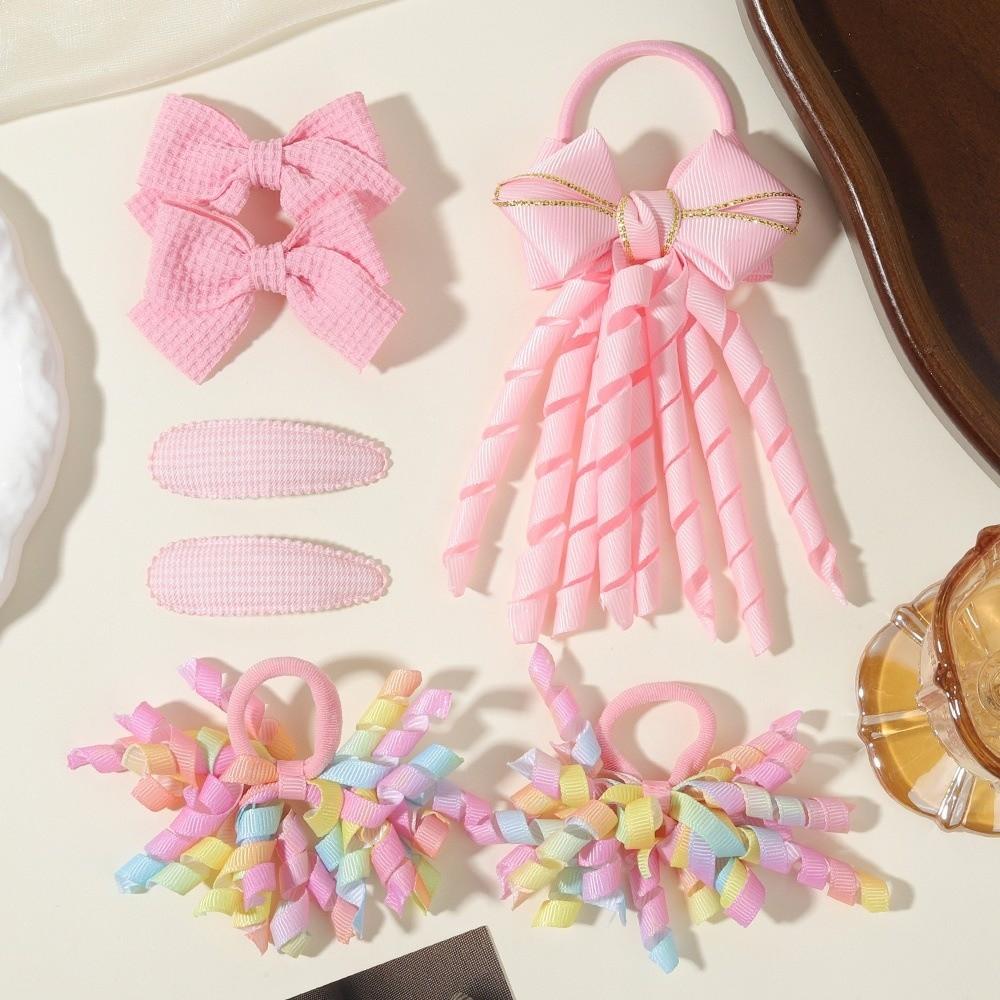 Fashion Bow Design Girls Hair Accessories Tassel Elastic Decorative Hair Clips BB Clip Sets for Holiday Decoration