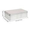 2Pcs Rectangular Metal Tin Box with Lid Silver Tinplate Storage Container for Cookies Snacks Candy Jewelry Cake Wedding Party