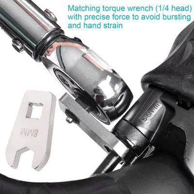 8MM Torque Wrench Opening Head Heavy Duty Bike Disc Brake Cable Tubing Oil Hose Pipeline Opening Wrench Accessories