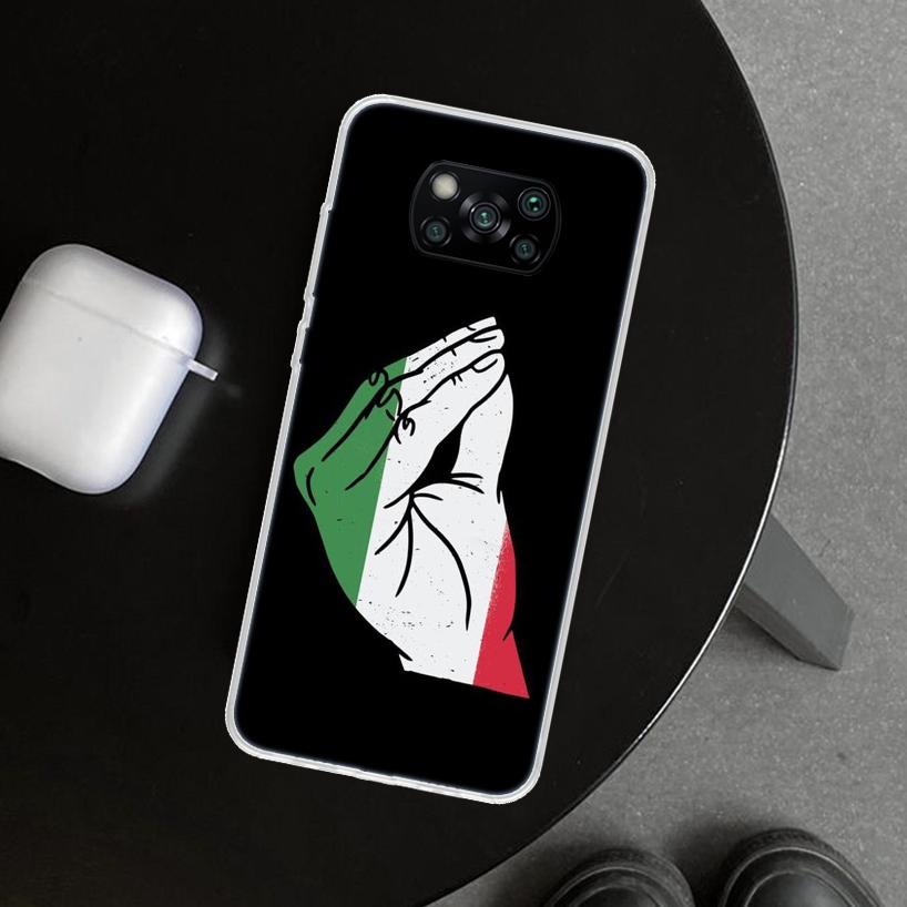 Italy Flag Phone Case Cover for Xiaomi Poco X6 X5 X7 Pro F7 Ultra Redmi 15C 15 13C 13 12C 12 10C 10 10A 9C 9A 9T 9 Coque Poco X6