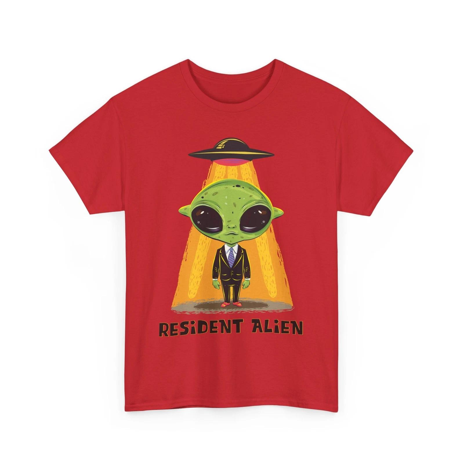Resident Alien Shirt | Sci-Fi Graphic T-Shirt | Alien UFO Theme | Alien Tee 2XL