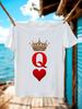 Wo Queen of Hearts Tshirt - White Tee with Red Queen Symbol