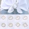 1Pcs Pearl Rhinestone Clothing Corner Knot Buckle Waist Buckle Silk Scarf Clothes T-Shirt Shirt Hem Buckle Luxury Decorative