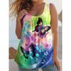 3D Flower Animals Print Vest Loose Colorful Printed Fashionable Comfortable Breathable Summer Women's Sleeveless Vest