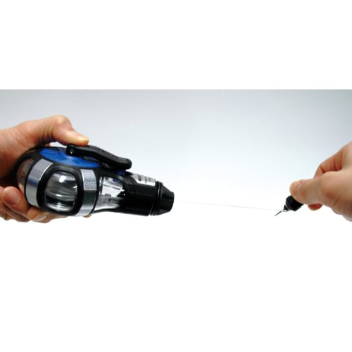 Shinwa Sokutei Handy Chalk Line, 5x Speed, Hand-Wound, Powdered, 3x Thick Thread, Blue, 77560