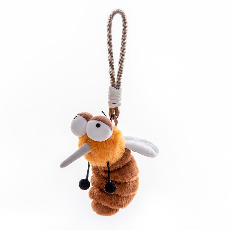 Cartoon Insect Plush Keychain Cute Toy For Students School Bag Decor