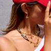 Youthway Leopard Print Acrylic Star Drop Earrings For Women  Gold Plated Stainless Steel Moon Sun Asymmetric Earrings Gift