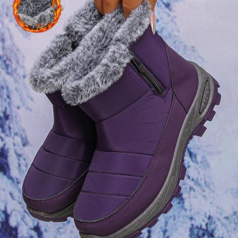 Plus-size Cotton Shoes, Thick-soled Fleece Fashionable Snow Boots, Outdoor Hiking Shoes, Snow Boots