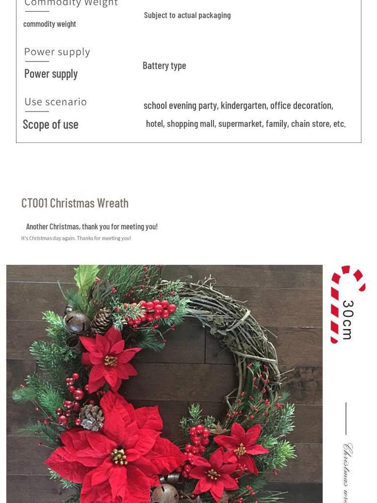 Fresh Christmas Wreath for Window and Door Display Decorations