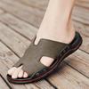 Men's Genuine Leather Flip-Flop Slippers: Summer Outdoor Flat Sandals, Breathable, Casual, Versatile