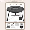 Portable Outdoor Grill Tea Table with Fire Pit - 65cm