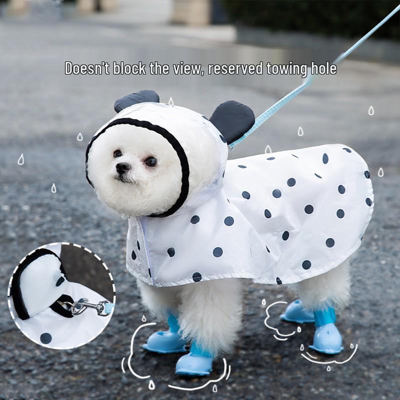 Four-Legged Dinosaur Dog Raincoat with 3D Tail – Waterproof for Medium & Large Breeds