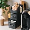 Navaris Organizer Cup Stand, Paper Cup Holder, Cup Dispenser - Coffee Station Storage Drawer, 31x13x28cm, Black